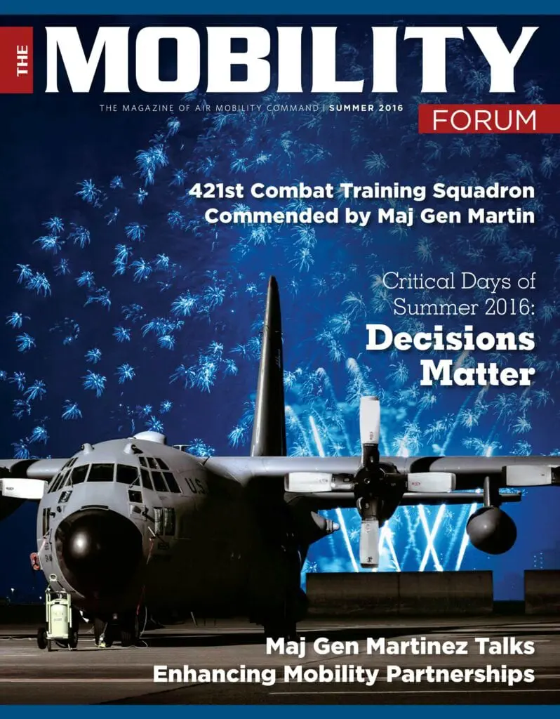 A military magazine cover with an airplane in the background.