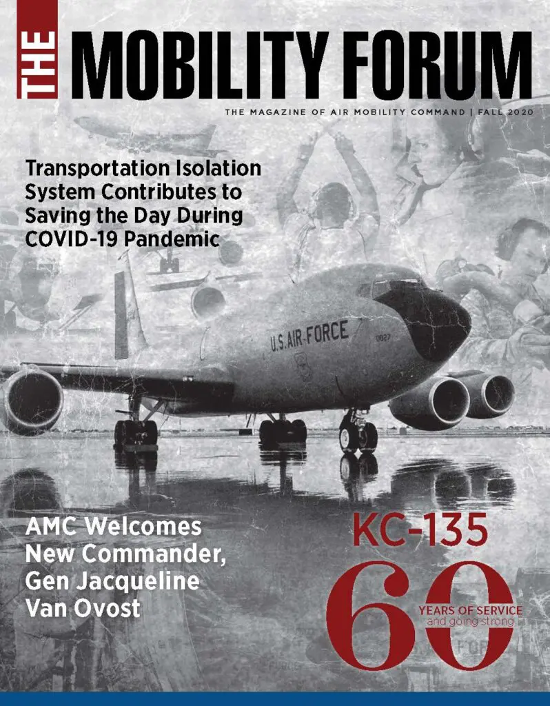 A black and white photo of an airplane on the cover of the mobility forum.
