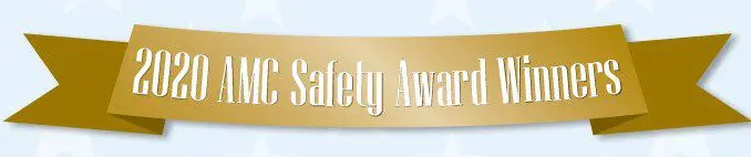 A gold plaque that says safety award