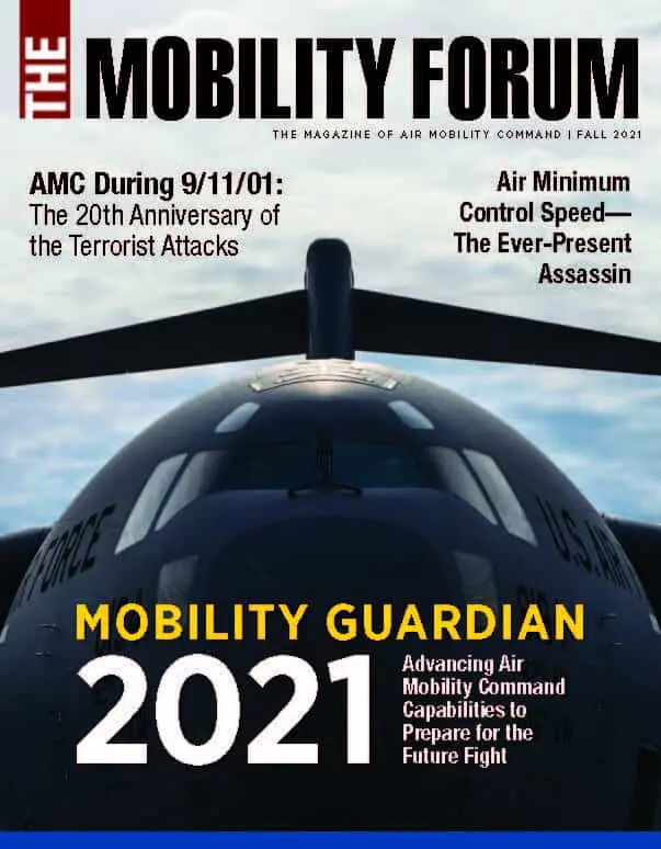 A black airplane with the words " mobility guardian 2 0 2 1 ".