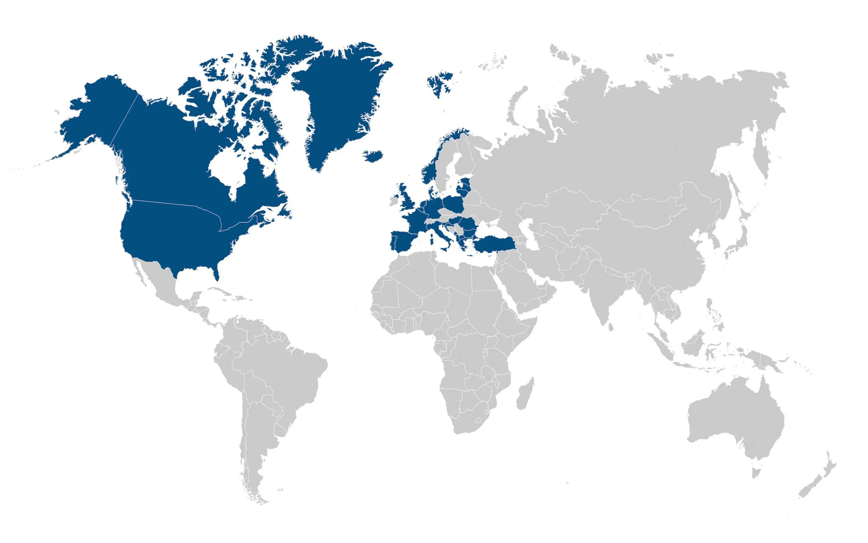 A map of the world with countries in it.