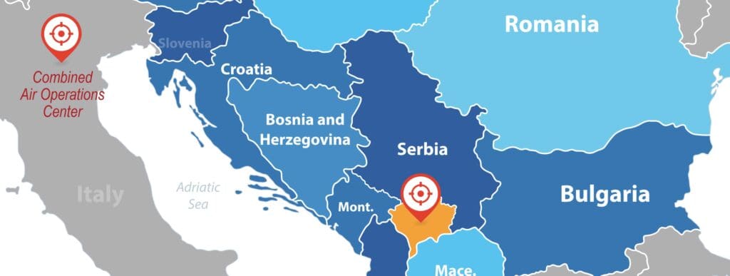 A map of serbia with the location of mace marked.