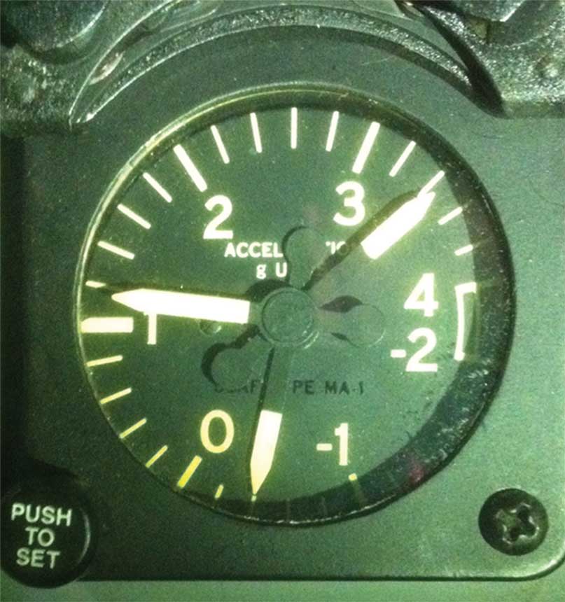 A close up of an airplane 's instrument panel.