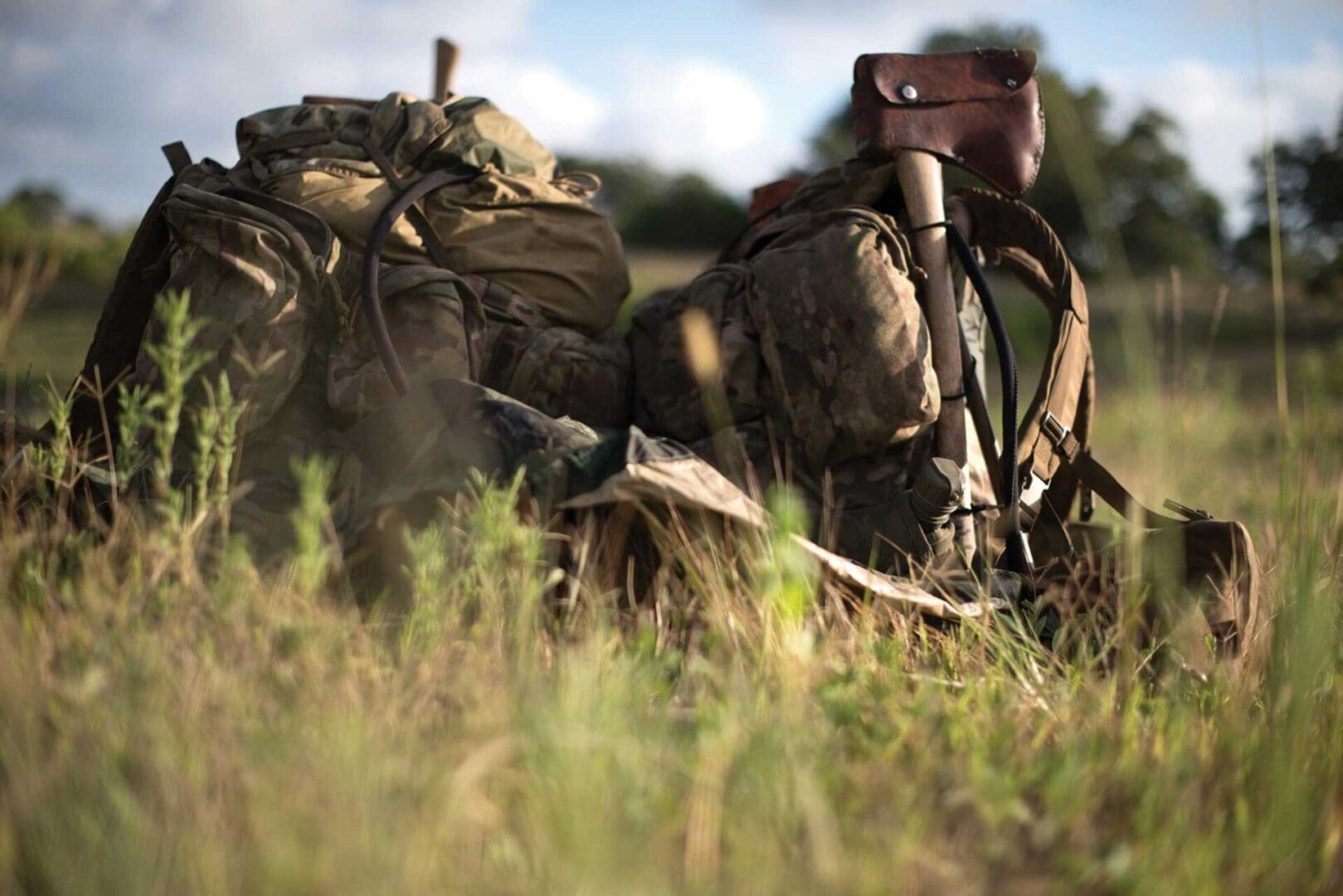 The pack of a student training to become a Survival, Evasion, Resistance, and Escape specialist sits on the ground during a ruck march at Camp Bullis, Texas. USAF photo by Capt Jose Davis