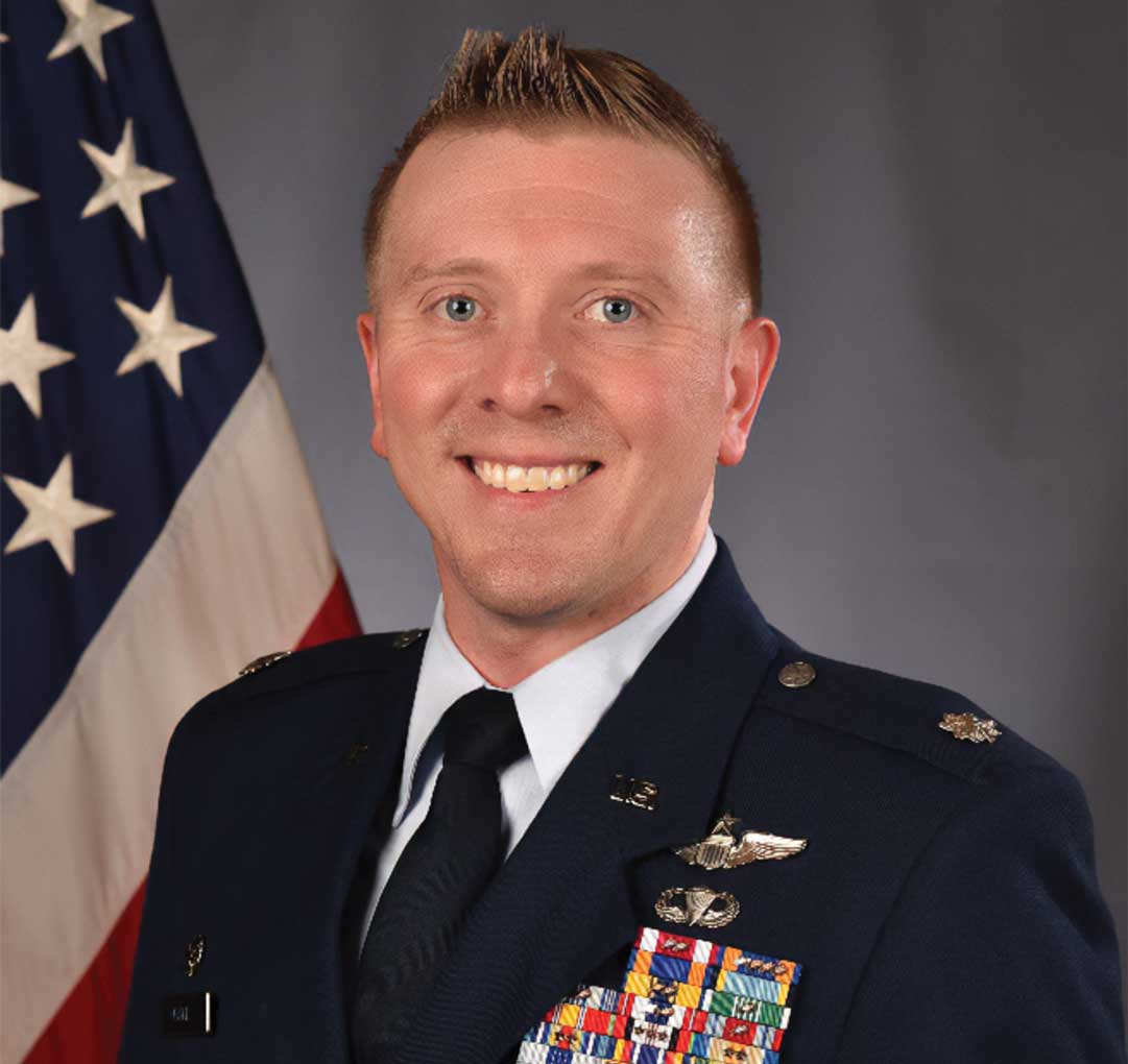 Lt Col Daniel Naske, 14th Airlift Squadron Commander and C-17A Globemaster III Weapons Officer, at Joint Base Charleston, SC. USAF Photo