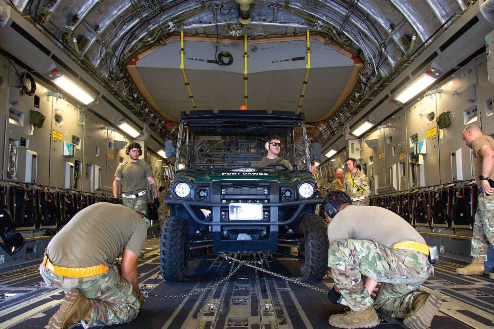 Airmen assigned to the 515th Air Mobility Operations Wing participate in the Air Mobility Team (AMT) Rodeo at Joint Base Pearl Harbor-Hickam, HI, Feb. 27, 2025.
