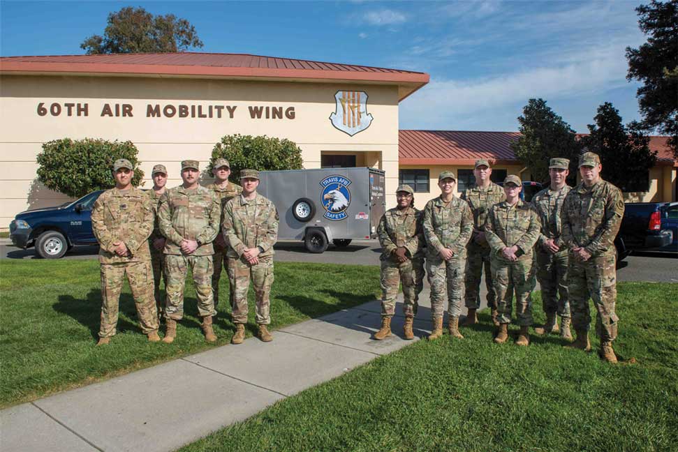 Lt Col Andrew Baer, Capt Andrew Braegelmann, MSgt Mark Jenkins Jr., Capt Andrew Mortensen, MSgt Ryan Nonenmacher, SSgt Joi Gill, TSgt Ingrid Ramirez, TSgt Patrick McElroy, TSgt Deiadra Wallace, MSgt David Lowe, and TSgt Manuel Salinas.